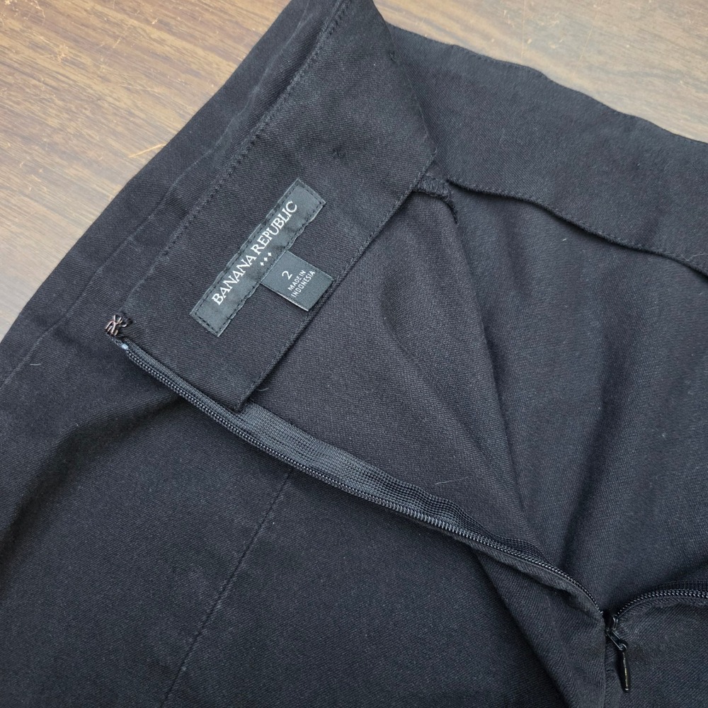 Banana Republic Pencil Skirt Womens 2 Black Excellent Solid Mini - Picture 4 of 6